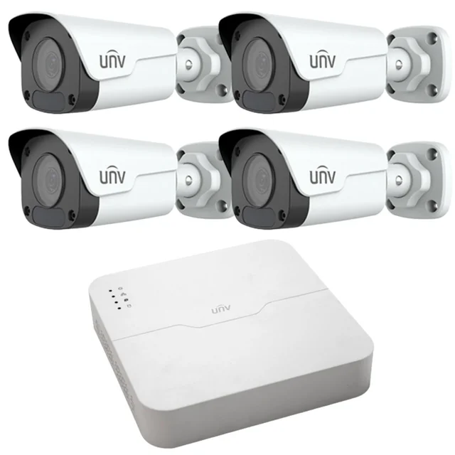 Uniview-bewakingssysteem 4 IP-camera's 4MP IR 30m NVR 4K 4 kanalen 8MP