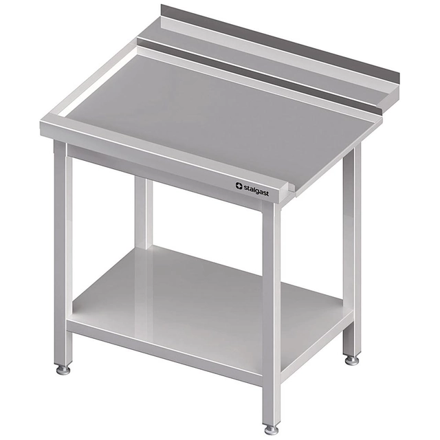 Unloading table (L), with shelf for STALGAST dishwasher 1300x750x880 mm, welded