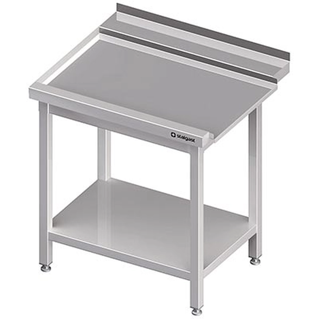 Unloading table (L), with shelf for STALGAST dishwasher 900x750x880 mm, welded