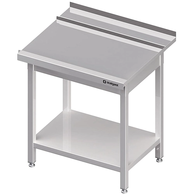 Unloading table (P), with shelf for STALGAST dishwasher 1300x750x880 mm, welded