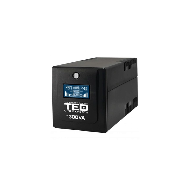 UPS 1300VA/750W LCD Line Interactive AVR 4 schuko USB Gestion TED Électrique TED001580