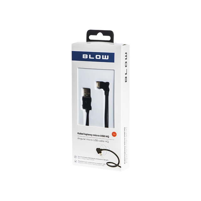 USB A - mikro B-stik 1,0m vinklet 1 stykke