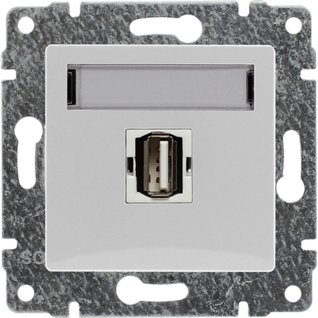 USB multimedia socket, without frame Series: VENA Color: WHITE