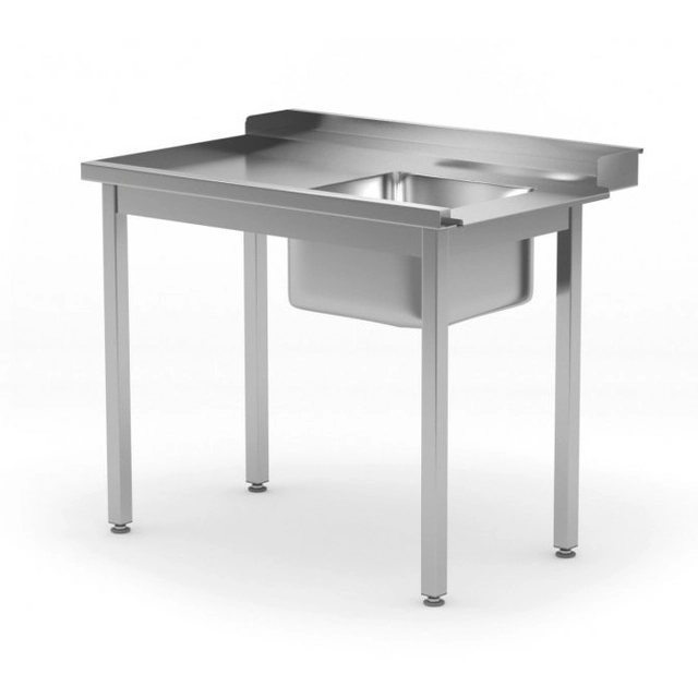 Utovarni stol za perilice posuđa sa sudoperom bez police - lijevo 1000 x 760 x 850 mm POLGAST 248107-760-L 248107-760-L