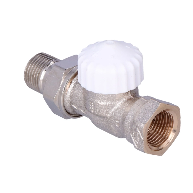 V-exakt II thermostatic valve DN15 nickel plated, white cap, straight