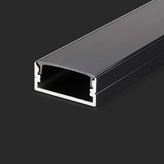 V-TAC Aluminijasti profil črn z difuzorjem 200cm