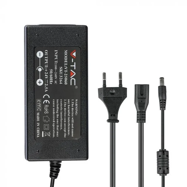 V-TAC hálózati adapter 60 W 12 V DC, IP44