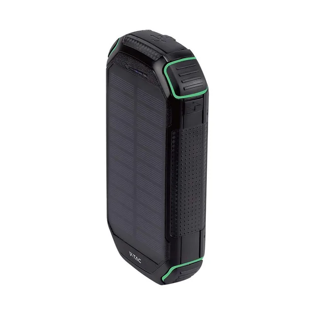 V-TAC Solar 30000mAh power bank conector C - Carga rápida - negro