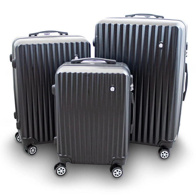 Valises durables Ensemble de valises Noir XL+L+M ABS solide Barut