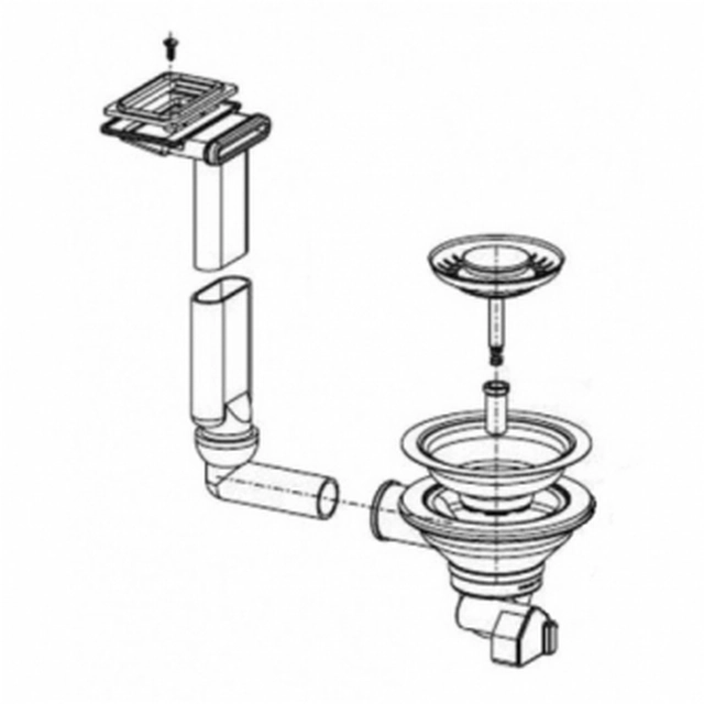 Valve FRANKE Euroform sink, EFN 614-78(i), ETL 614(i), ETN 614(i), d 3&#039;&#039;1/2, clogged