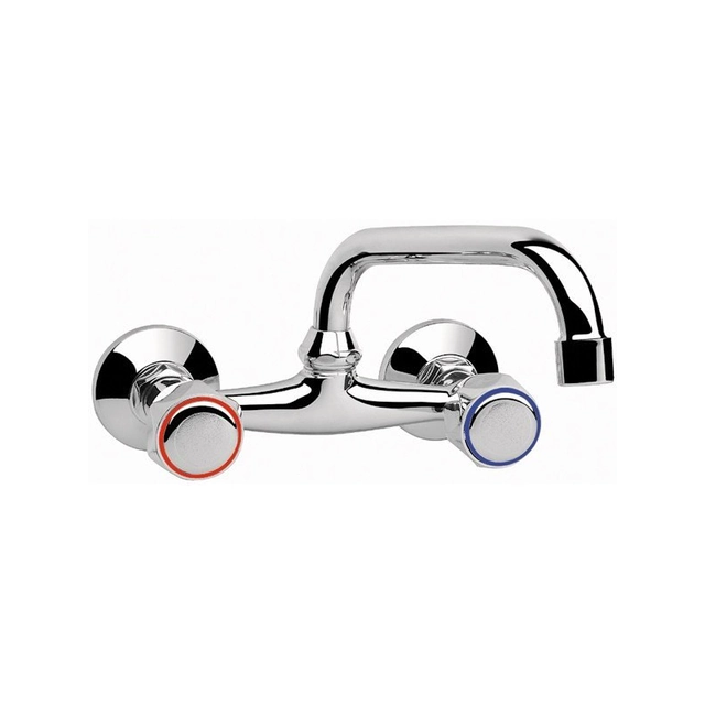 Valvex Class wall-mounted two-hole chrome washbasin mixer