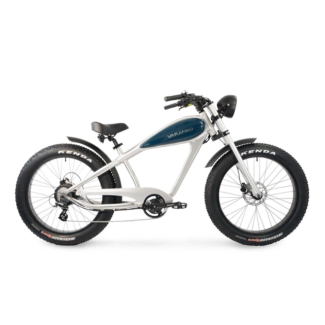 Varaneo Café Racer e-bike alumínio escovado/azul oceano;17,4 Ah/626,4 o que; rodas 26*4"