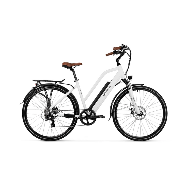 Varaneo Trekking moteriškas elektrinis dviratis baltas; 14,5 Ah / 522 Wh; ratai 700 * 40C (28 coliai)