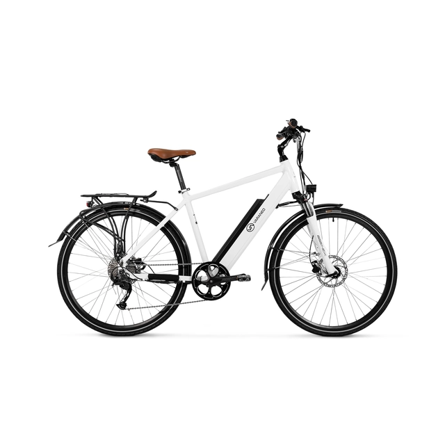 Varaneo Trekking vyrų sportinis elektrinis dviratis baltas; 14,5 Ah / 522 Wh; ratai 700 * 40C (28 coliai)