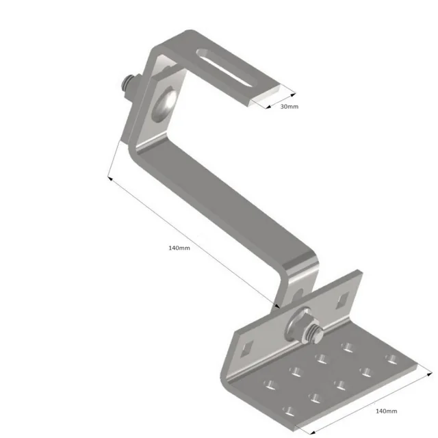 VARIO dakhaak voor PV met dubbele aanpassing 140mm dik 1.4016