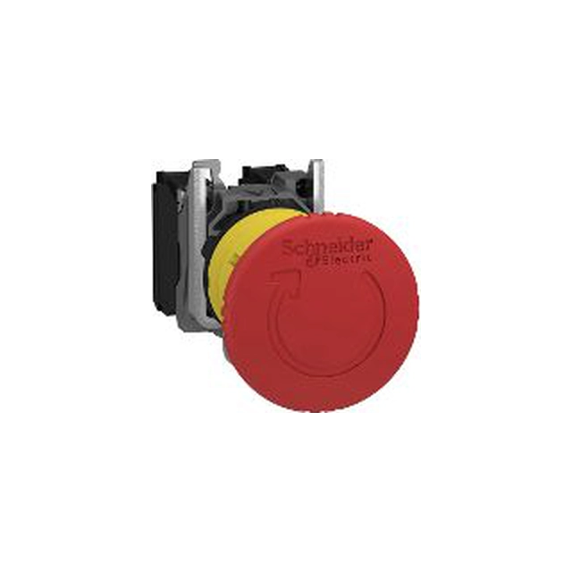 Varnostni gumb Schneider Electric 22mm 0R 1R STOP z obračanjem (XB5AS8442)