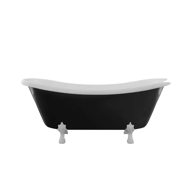 Vasca da bagno BESCO Amelia bianco nero 190x77cm+nogi nero