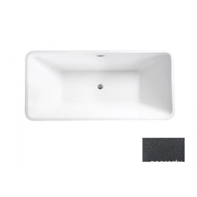 Vasca da bagno BESCO Evita Glam, grafite, 160x80cm cromo + rivestimenti oro