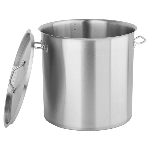 Vaso, alto, diametro 38cm, 43L + copertura in acciaio inox