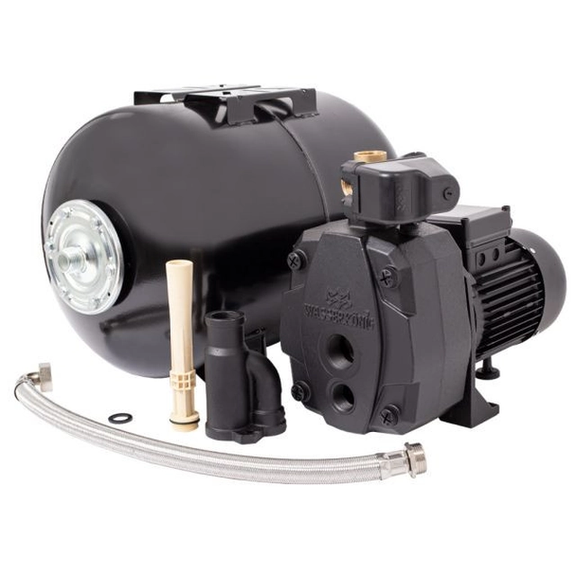 Vattenpump med Wasserkonig högdjupspump FA684850, effekt 1500 W, flöde 2880 l/h, utloppshöjd 68 m, sug 40 m, expansionskärl 50 liter