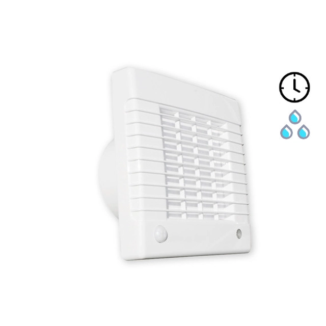 Ventilador de baño extraíble Tecnosystemi, High-TH con temporizador y sensor de humedad