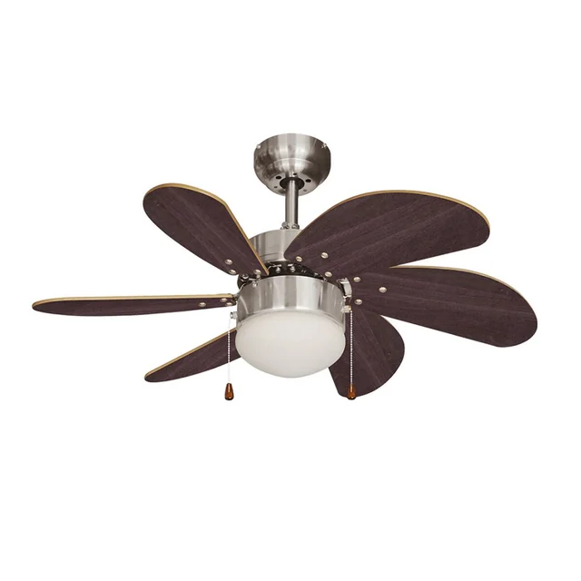 Ventilador de teto com iluminação EDM 33984 Aral Wengue níquel 50 W