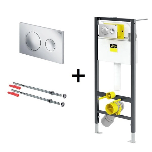 Verdekt toiletframe 3w1 Viega Prevista+steunen+knop Viega Style 20