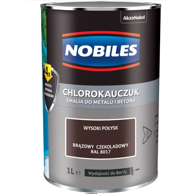 Verf, email Nobiles gechloreerd rubber 0,9L CHOCOLADE BRUIN