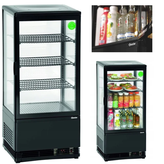 Vetrina refrigerata 78l 4-Poziomy Bartscher nero 700277G