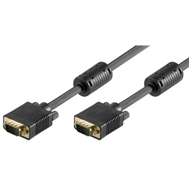 VGA cable Goobay M / M Gold black - 15m