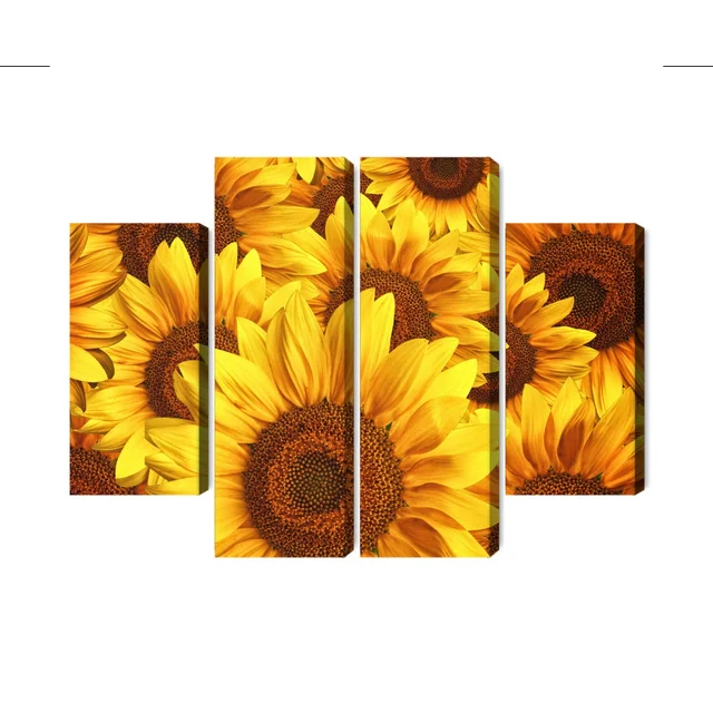 Vícedílný obraz Slunečnicové květy 3D