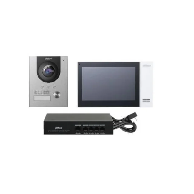 Video-Gegensprechanlage-Kit 2MP WDR-Switch 4x PoE Dahua - DHI-KTP01L(S)