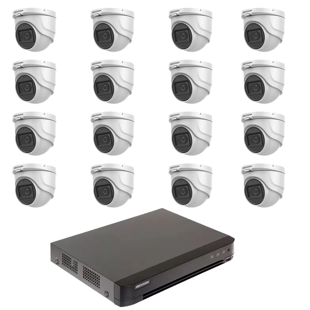 Video monitorovací systém 16 kamery 5MP Hikvision 2.8mm IR 30m, DVR AcuSense 16 video kanály