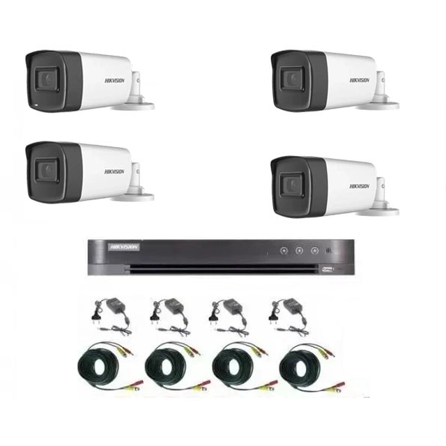 Video monitorovací systém Hikvision 4 kamery 2MP Turbo HD IR 80 M a IR 40 M s kanálmi DVR Hikvision 4, kompletné príslušenstvo