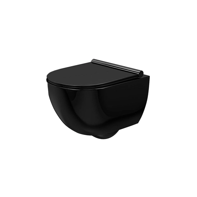 Viseća WC školjka Rea Carter Rimless Black sa soft-close sjedalom - dodatni 5% popust uz kod REA5