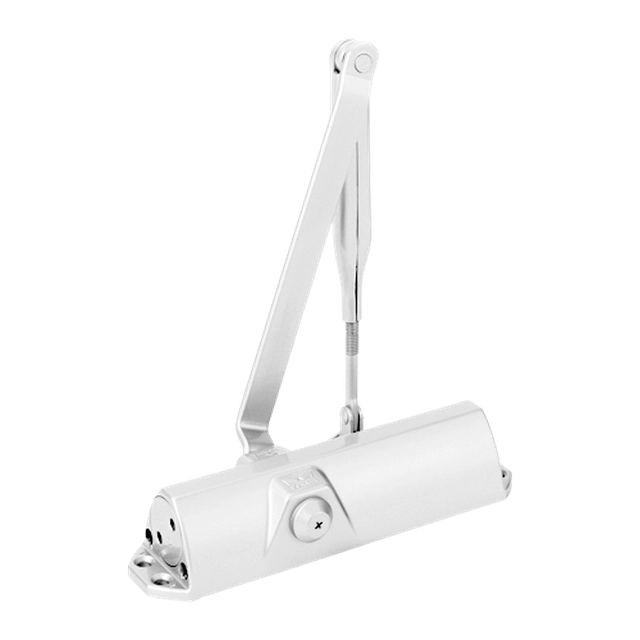 Vit hydraulisk stötdämpare RAL9016 med ledad arm - DORMA TS68-WHITE