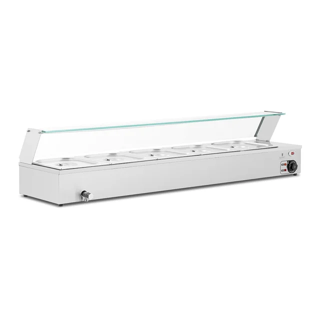 Vitrina calentadora, buffet caliente 5 x GN 1/2, 2000 W