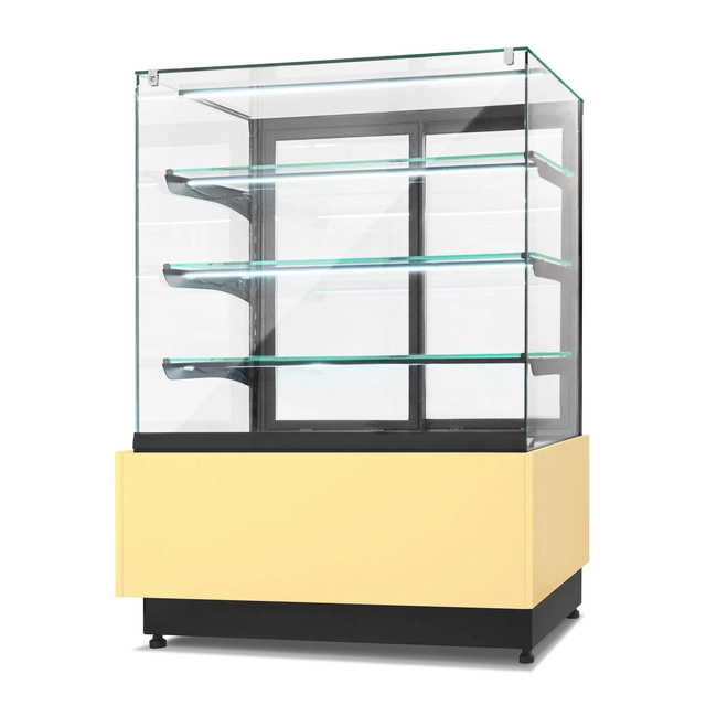 Vitrina frigorifică pentru produse de patiserie Dolce Visione Premium 1300 | soclu iluminat | 1300x690x1300 mm