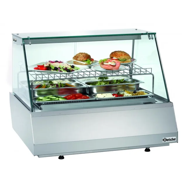 Vitrina refrigerada 2/1 GN vidrio recto