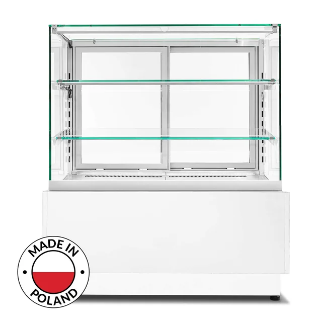 Vitrina refrigerada de confitería Dolce Visione Premium Breve 1300 | interiores de acero inoxidable | versión reducida | 1300x670x1110