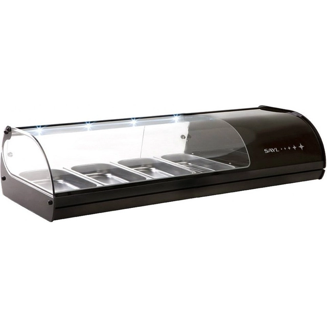 Vitrina Refrigerada Tapas 4x Gn 1/3 Sayl Negro V4n