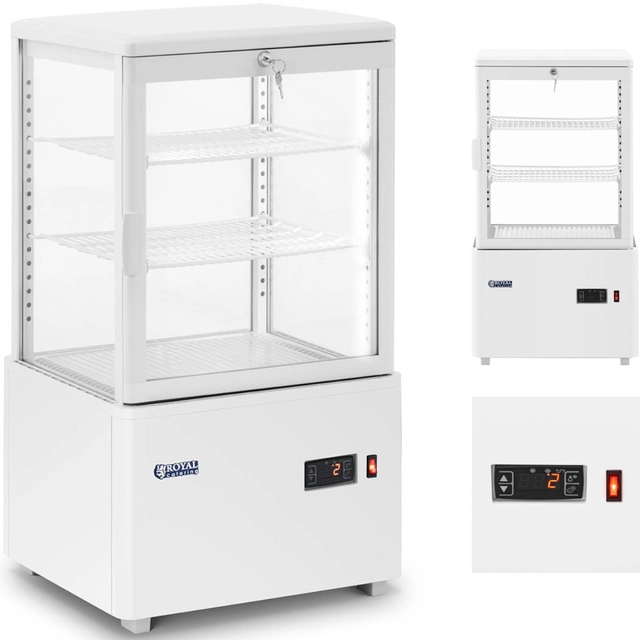 Vitrina refrigerada, vidro, 3 horizontal 58 l - branco