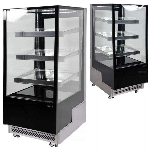 Vitrina Refrigeradora Para Cafeterías Confitería 300l 65x80x144 Yato Negro Yg-05040