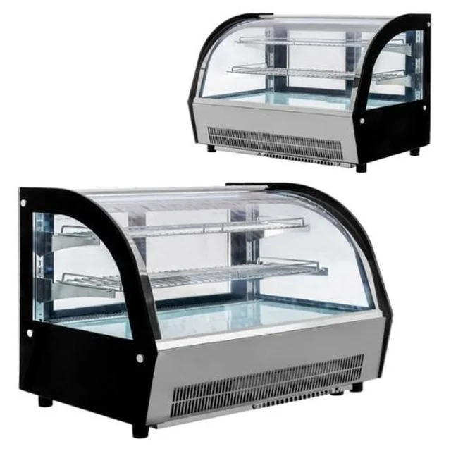 Vitrine de refrigeração ajustável para café bar Clara Mini S120 Inox 120x53x73