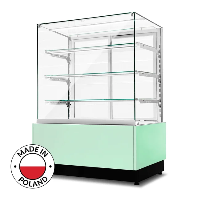 Vitrine para confeitaria neutra Dolce Visione Neutro Premium 1300 | interior em aço inoxidável | 1300x670x1300 mm