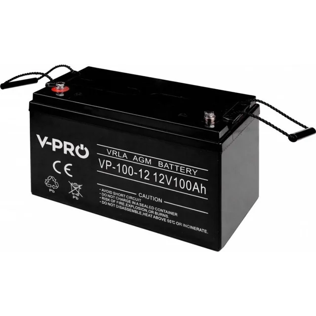 Volt AGM VPRO 12V 100 Ah batteri, vedligeholdelsesfrit