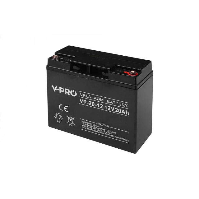 VOLT POLEN AGM VPRO BATTERI 12V 20 Ah VRLA UNDERHÅLLSFRITT 6AKUAGM020