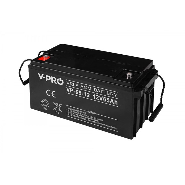 VOLT POLEN AGM VPRO BATTERI 12V 65 Ah VRLA UNDERHÅLLSFRITT 6AKUAGM065