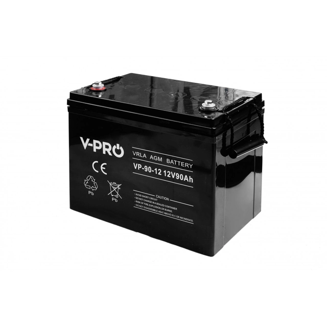 VOLT POLEN AGM VPRO BATTERI 12V 90 Ah VRLA UNDERHÅLLSFRITT 6AKUAGM090