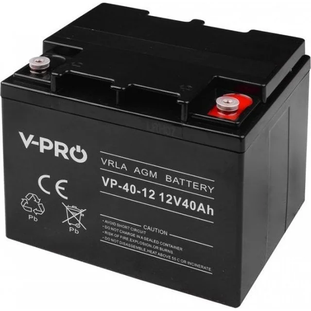 Volt VOLT AGM VPRO BATTERY 12V 40 Ah VRLA MAINTENANCE-FREE